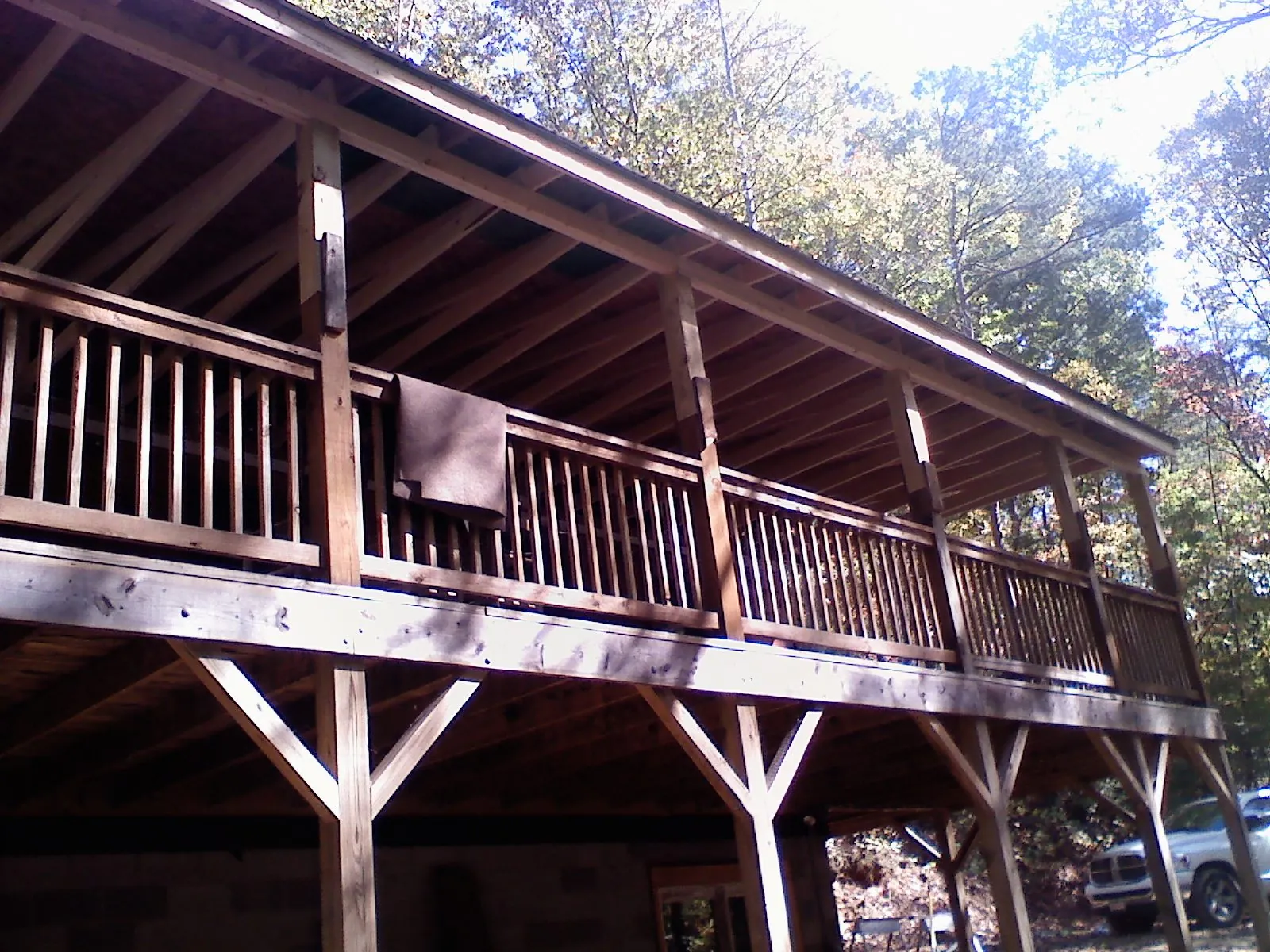 Timber framing under a new elevated porch and deck — Roof Leak Repair in Amberson by Roofing Brothers